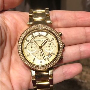 Michael Kors Studded Chronograph Gold Watch
